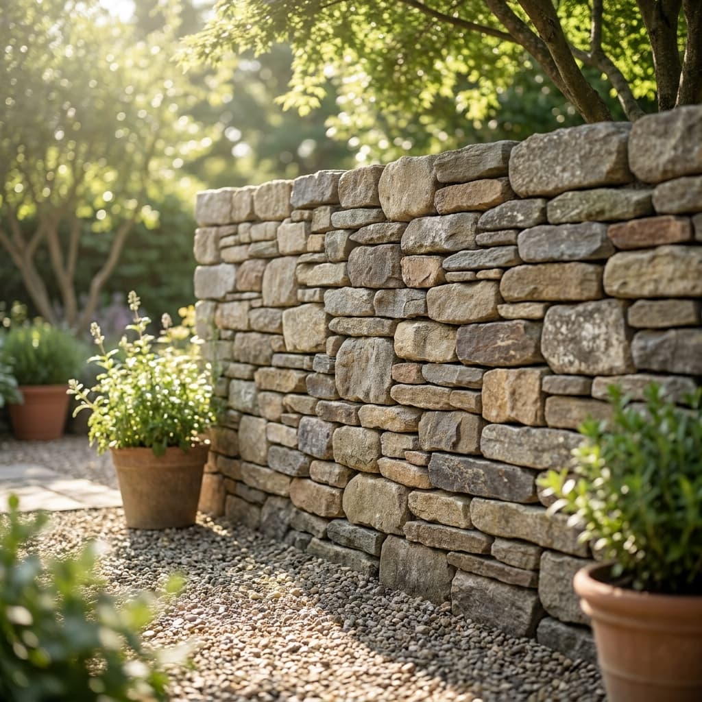 Construction de mur en pierre